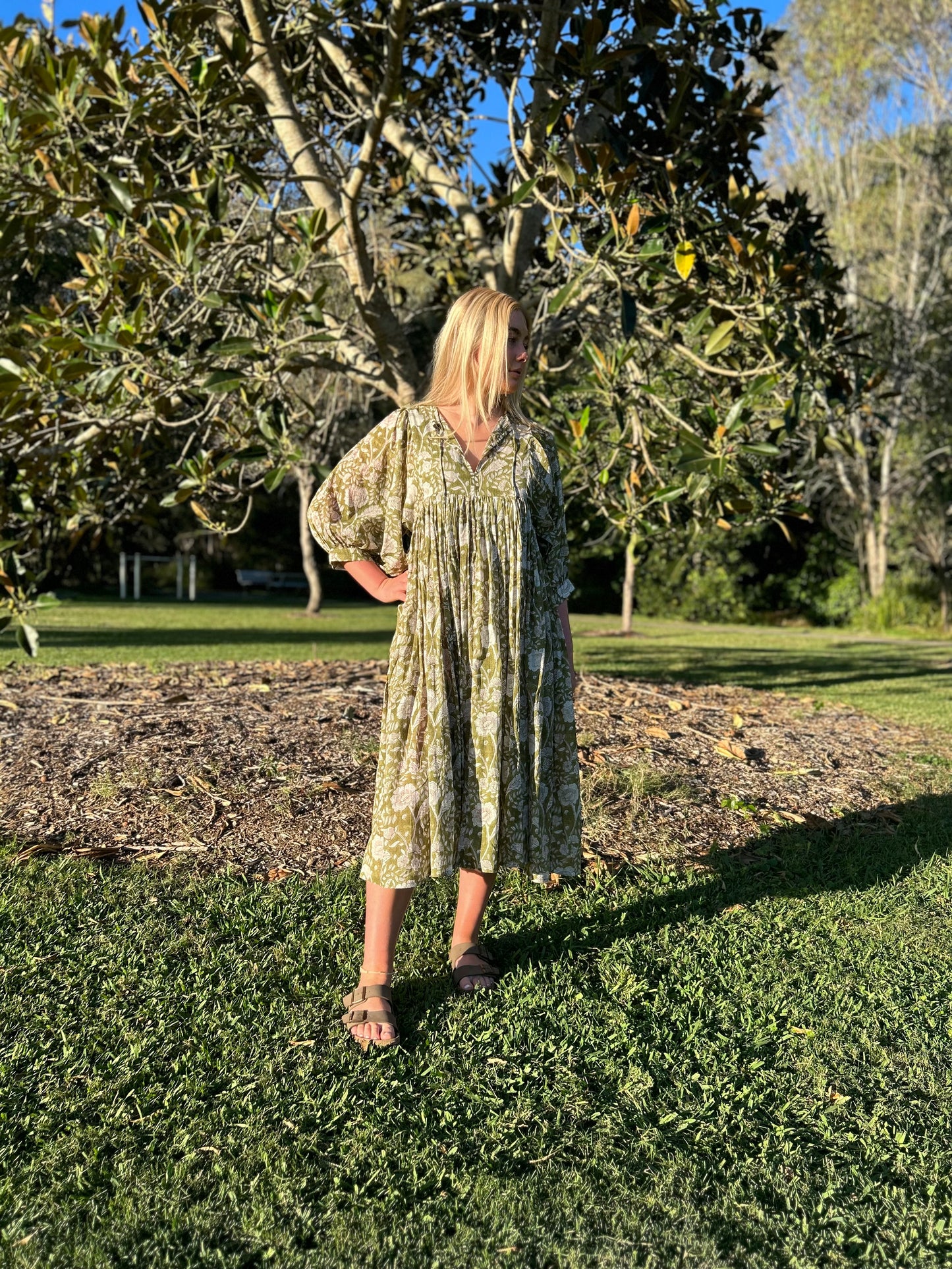Priya Midi Dress - Coriander - Sale
