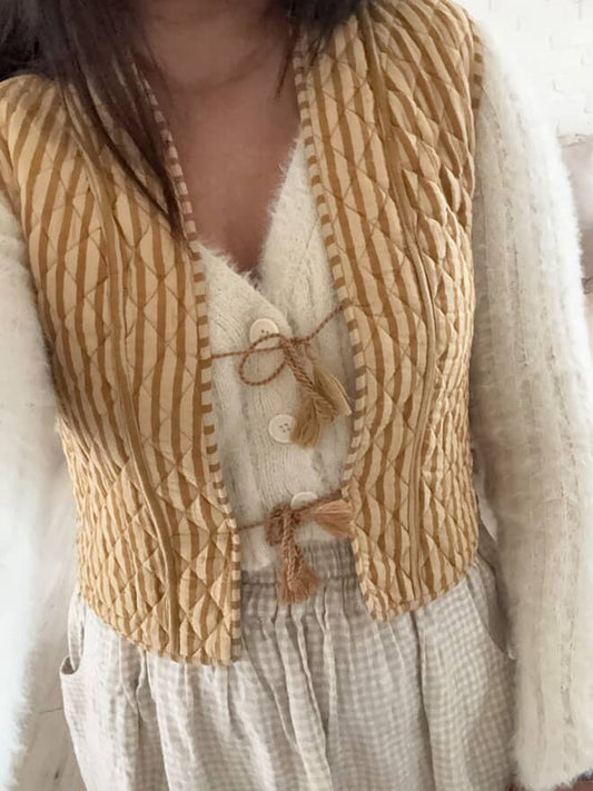 Bagru Sample Vest Mustard
