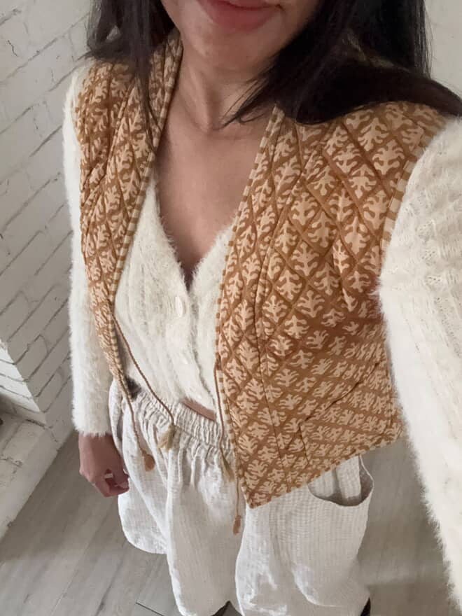 Bagru Sample Vest Mustard