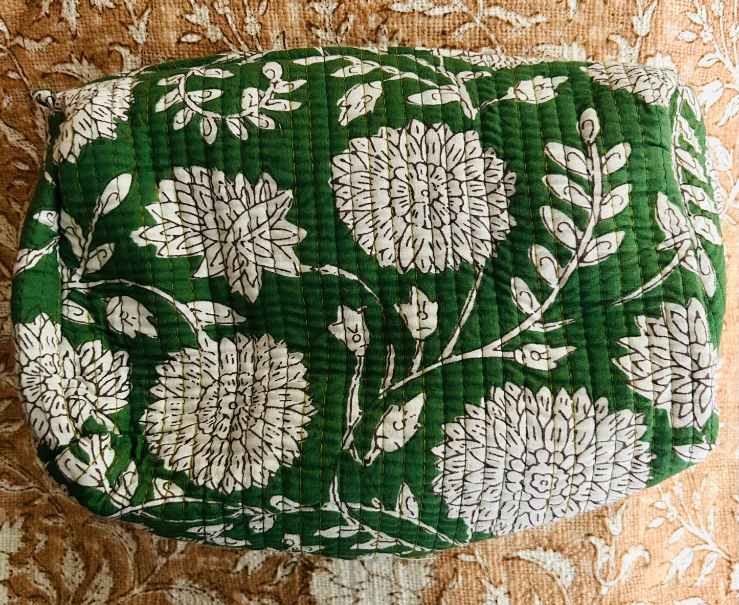 Hand Printed Bohemian Pouches Toiletry Bag Set of Three