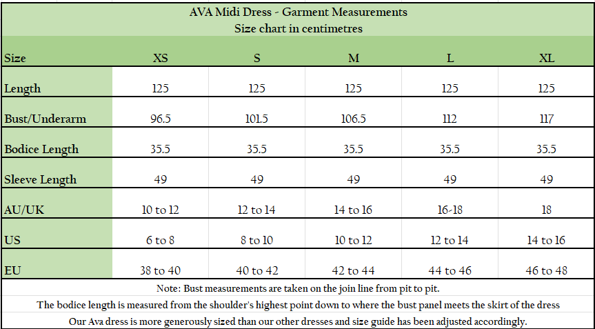 Ava Midi Dress - Green and White