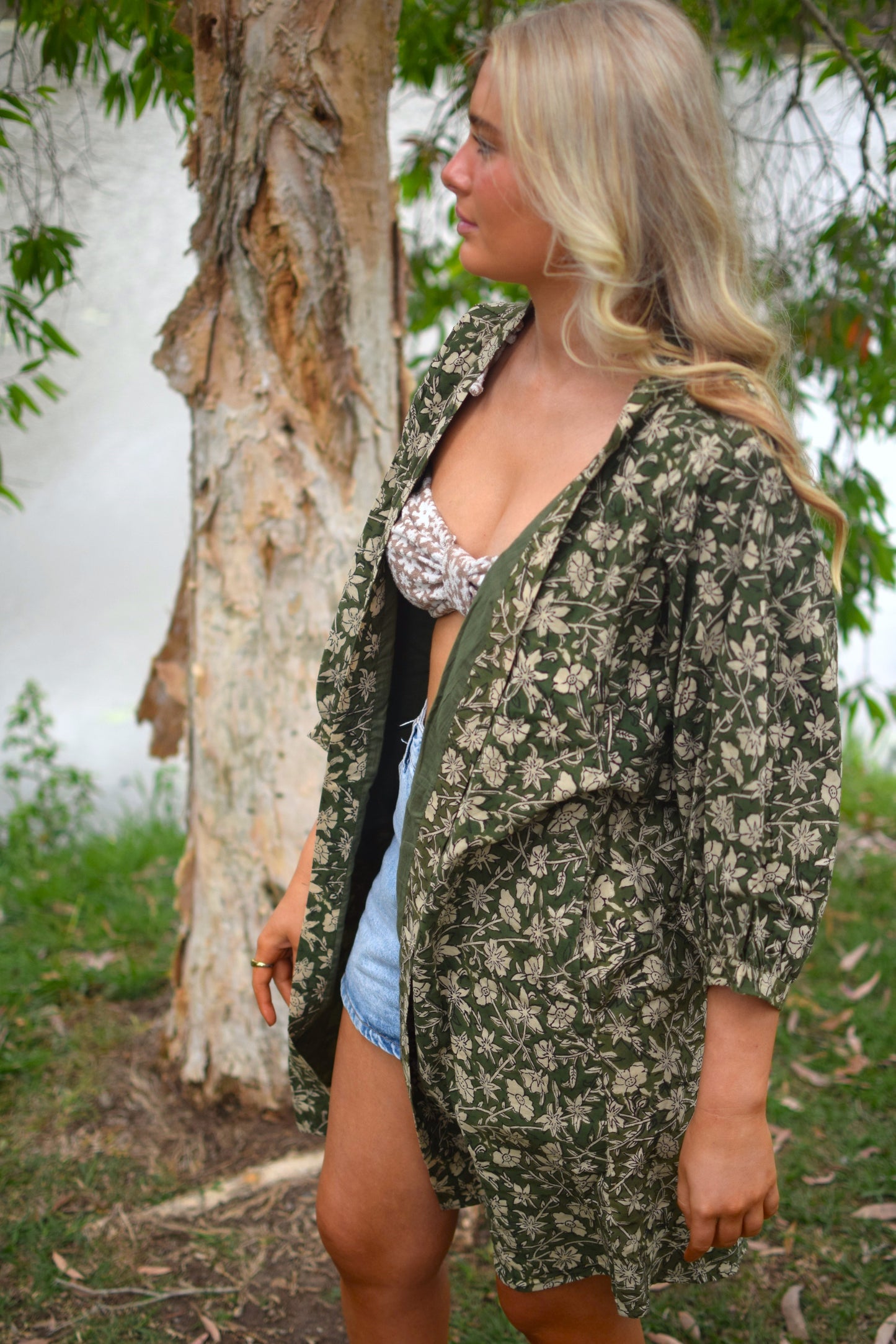 Karma Jacket - Bagru Green