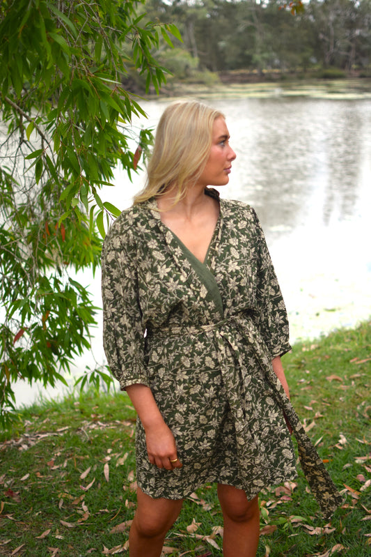 Karma Jacket - Bagru Green