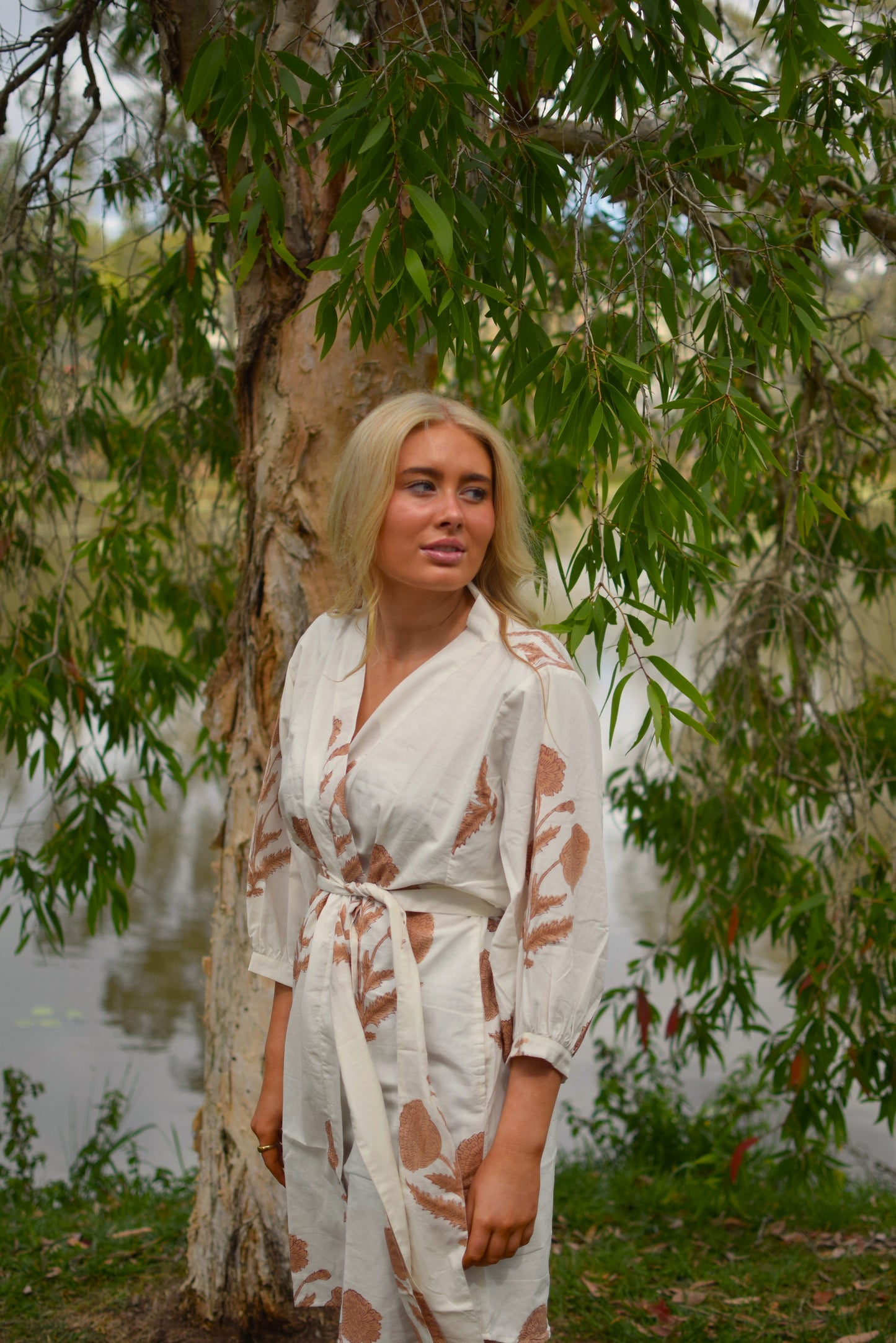 Karma Jacket - White with Beige Marigold