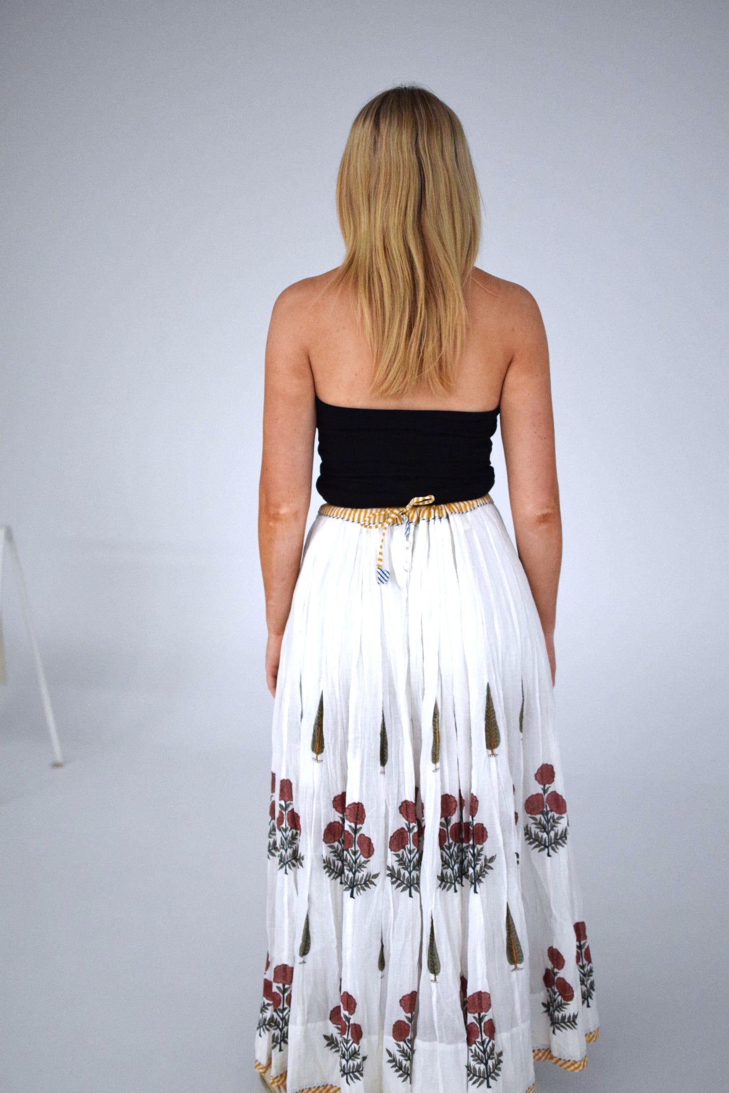 Rajasthani Skirt Maxi- White with Print