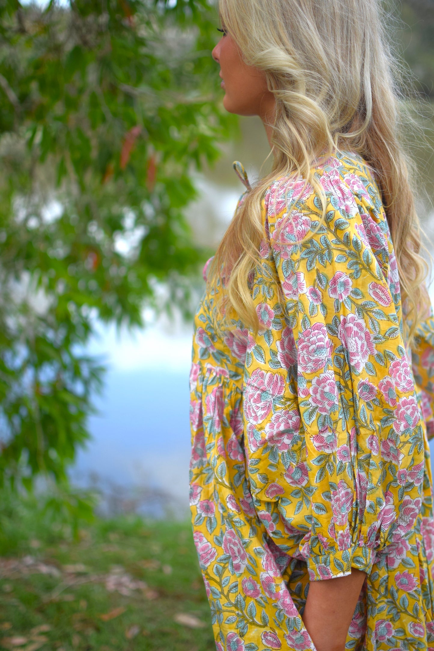 Frida Mini Dress - Lemon and Pink