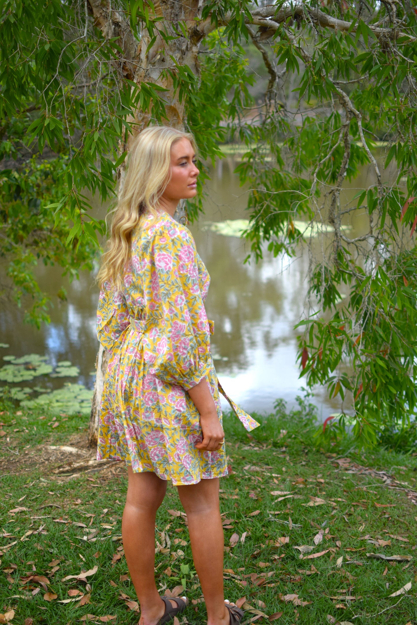 Frida Mini Dress - Lemon and Pink
