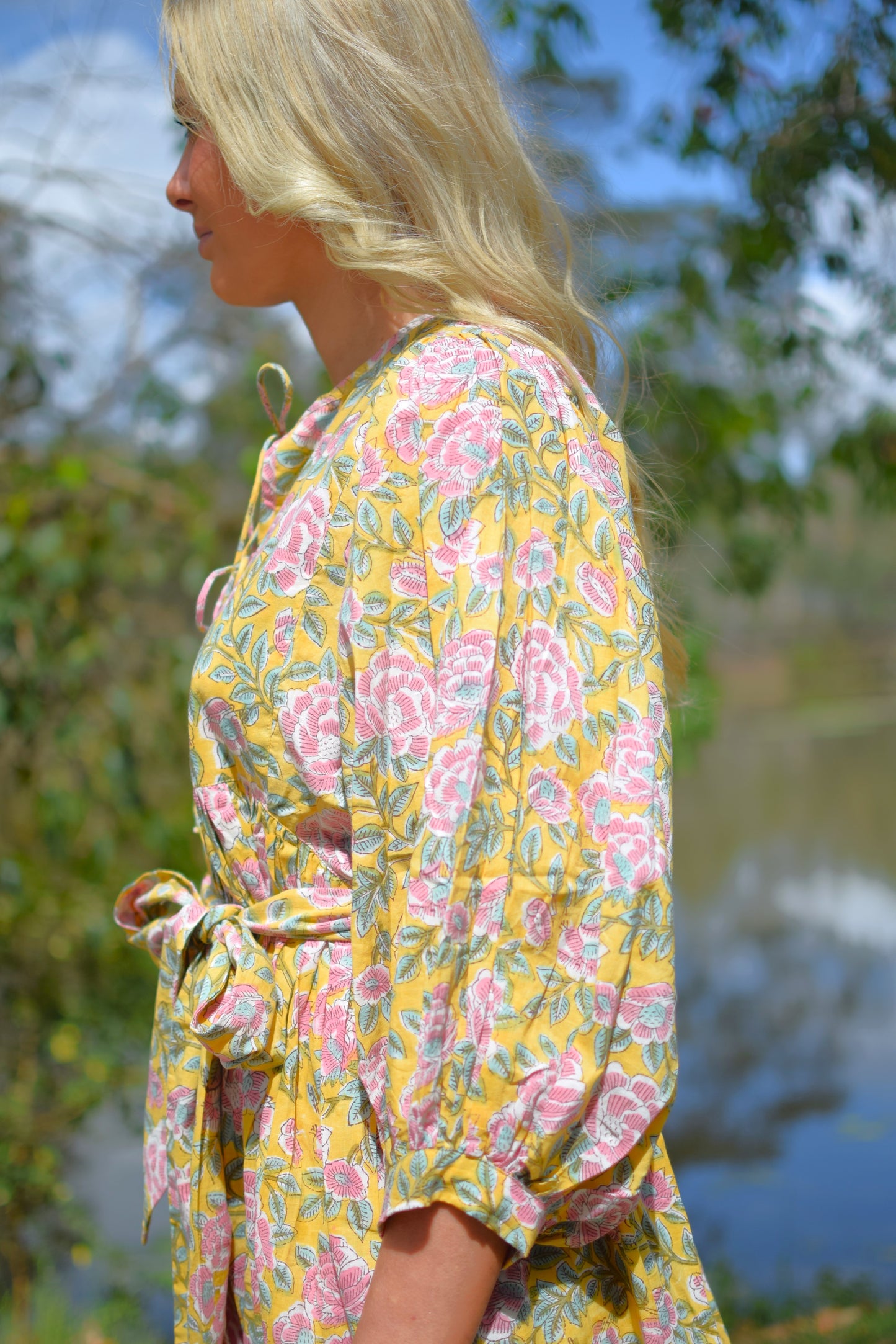Frida Mini Dress - Lemon and Pink