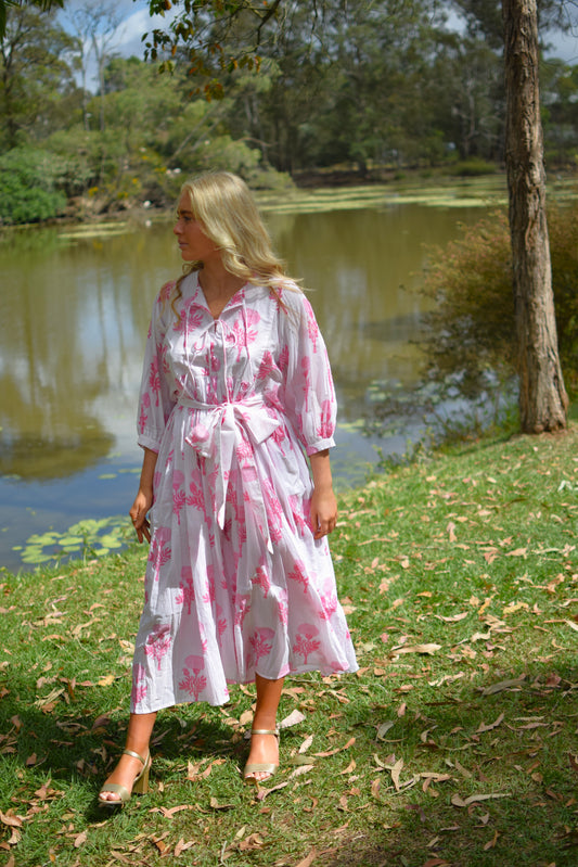 Frida Maxi Dress - Marigold Pink