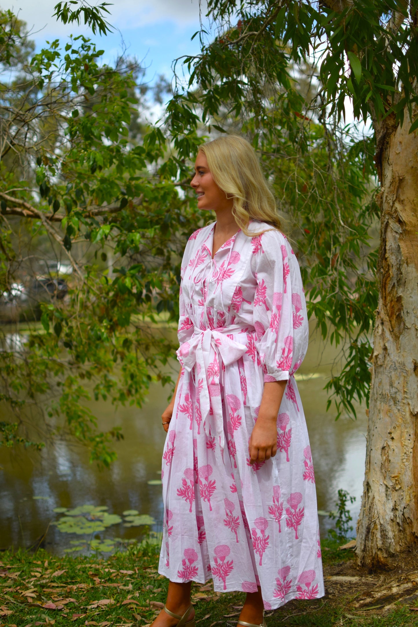Frida Maxi Dress - Marigold Pink