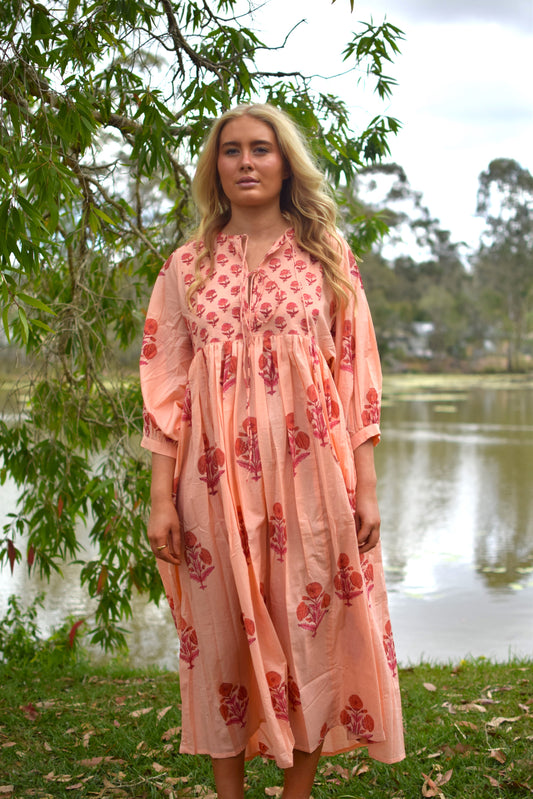 Frida Maxi Dress - Peach