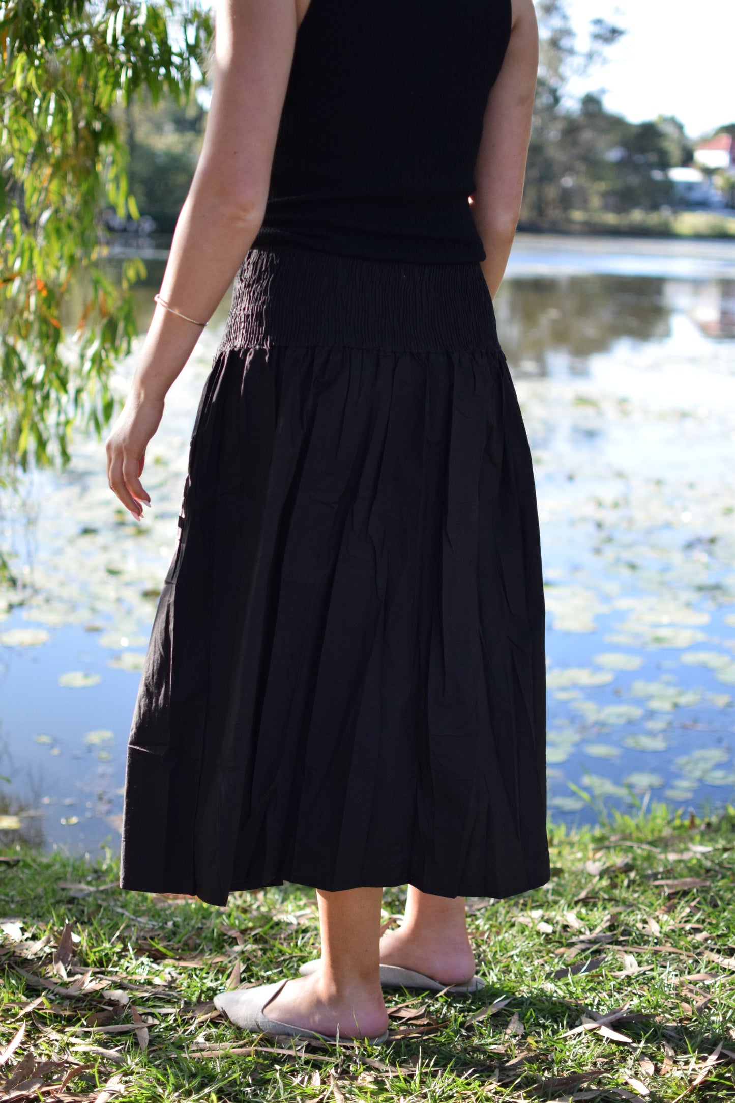 Nomad Skirt In Midi length - Noir