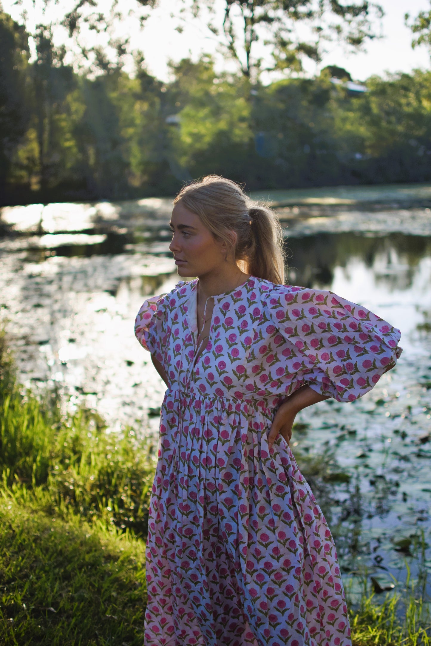 Frida Maxi Dress - Pink Daisies