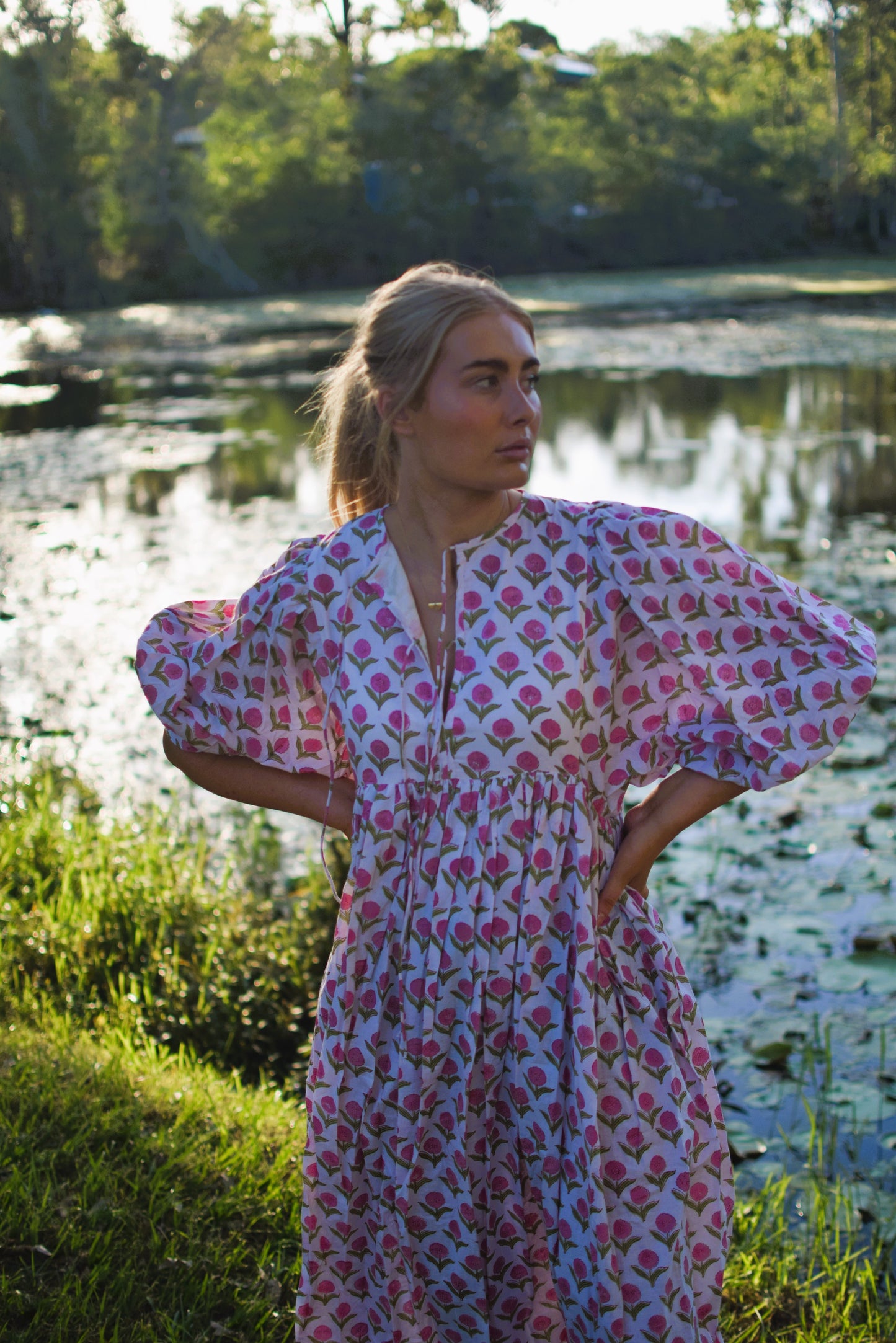Frida Maxi Dress - Pink Daisies