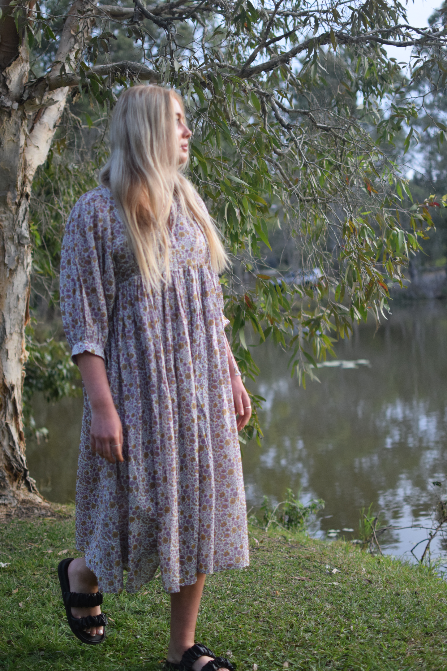 Pretty Midi Dress - Purple