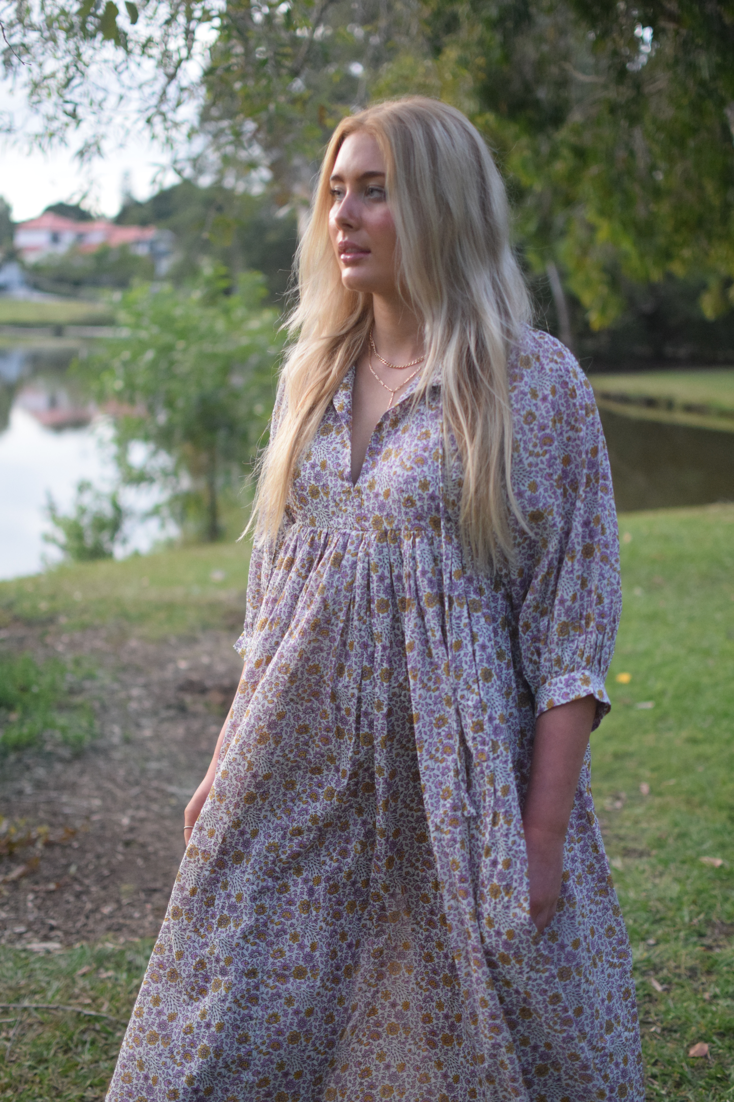 Pretty Midi Dress - Purple
