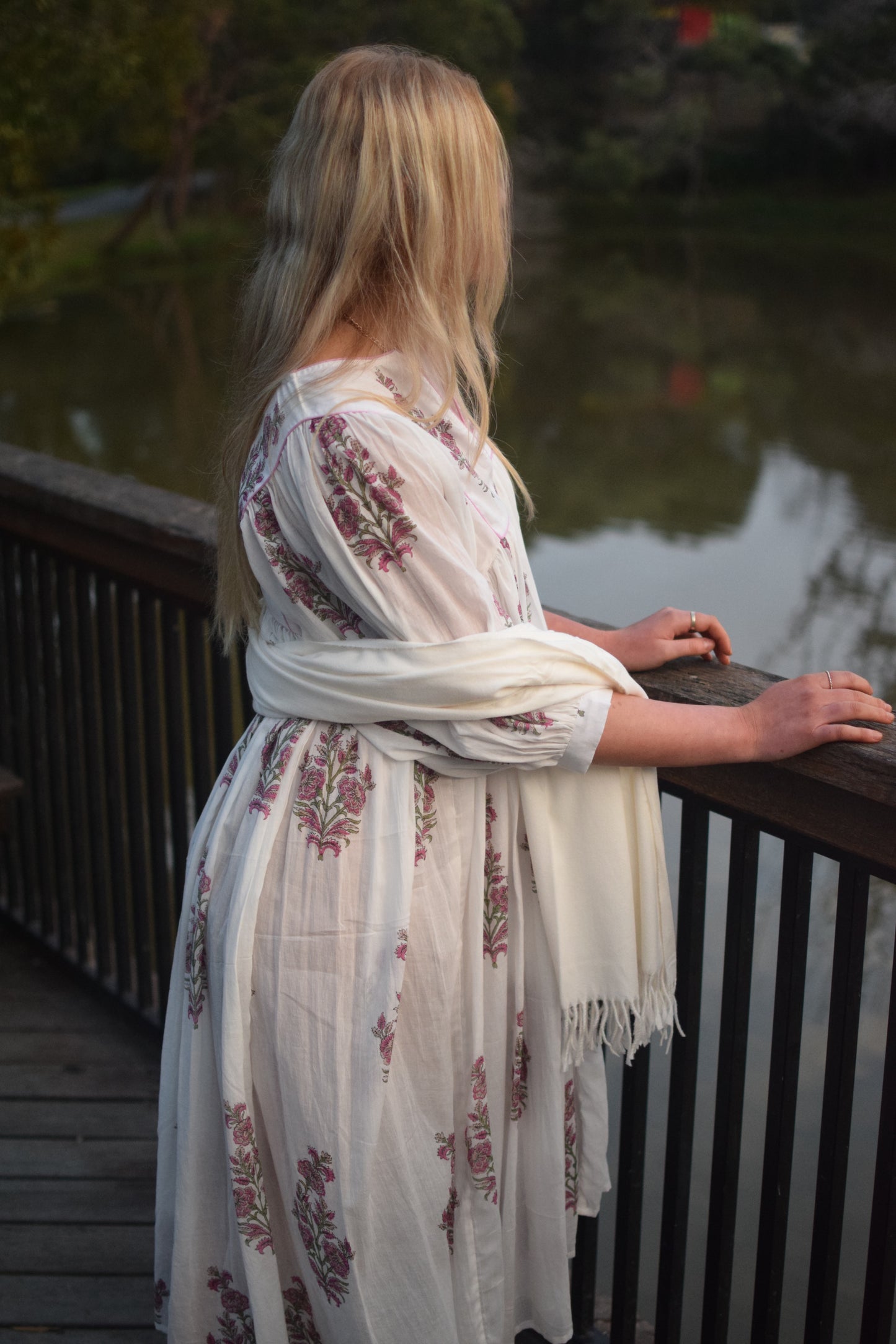 Rose Midi Dress - White