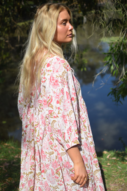 Frida Midi Dress - Pink -  SALE