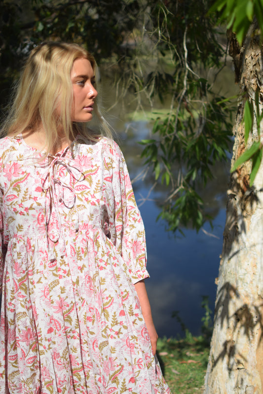 Frida Midi Dress - Pink -  SALE