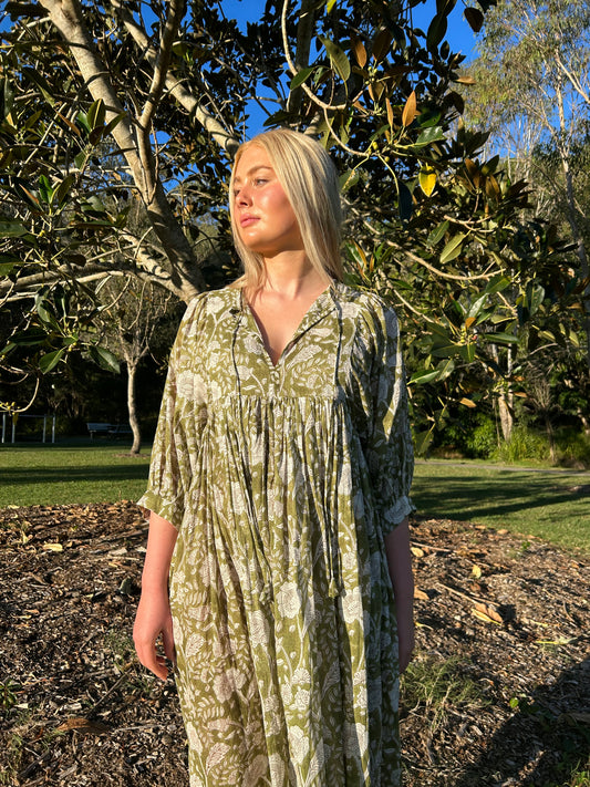 Priya Midi Dress - Coriander