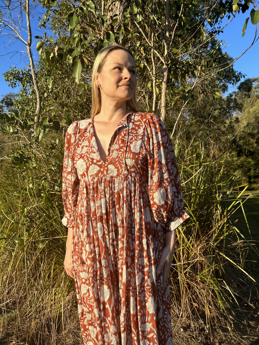 Priya Midi dress - Cinnamon