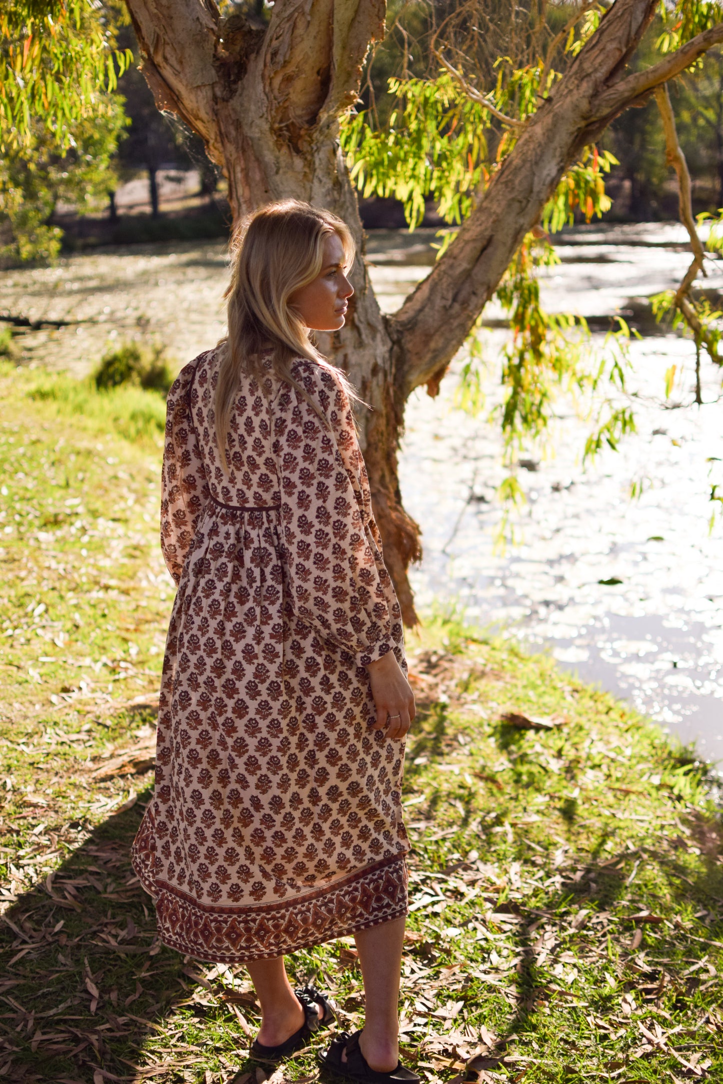 Anaya Midi Dress- Earth