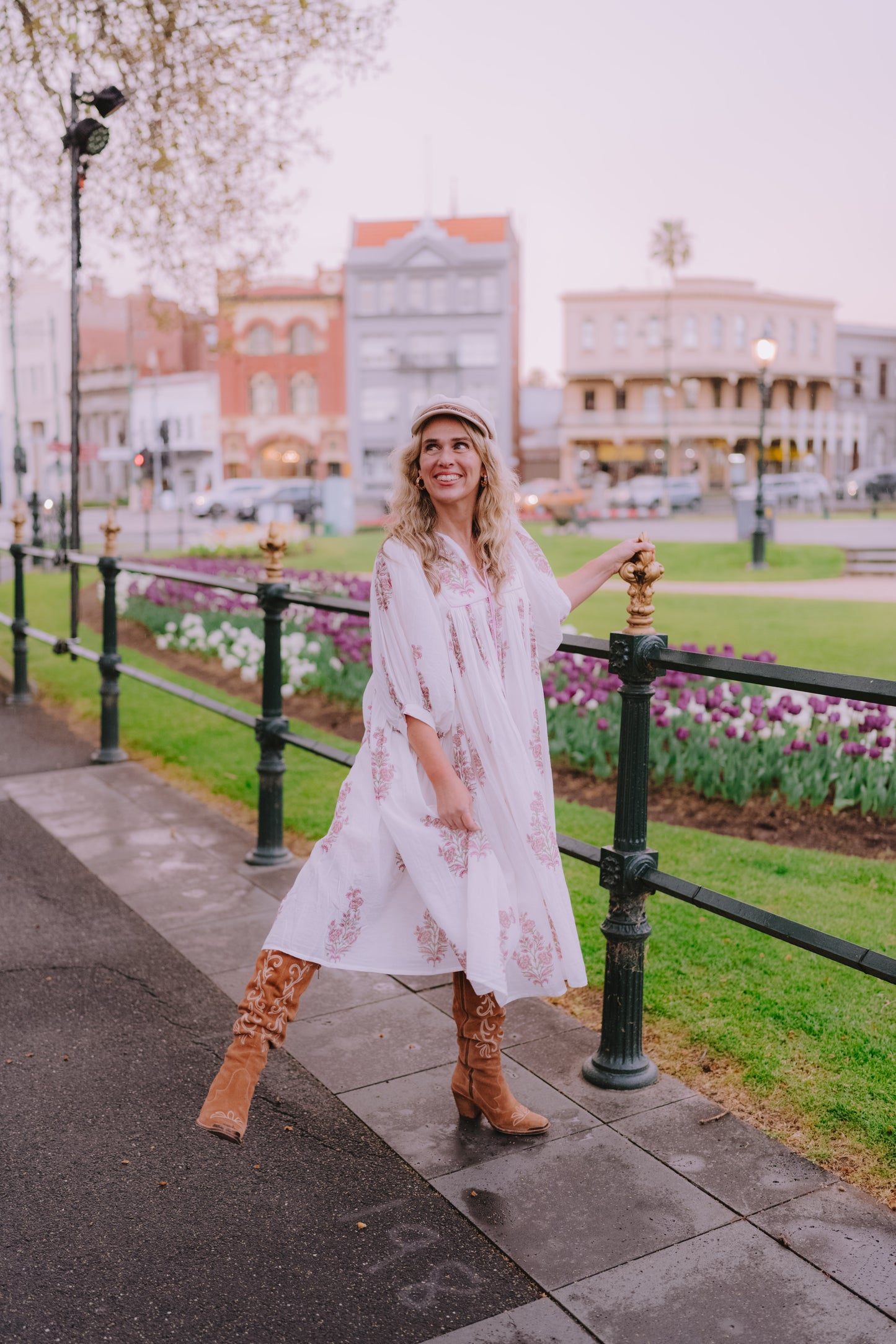 handcrafted rose midi dress Rose Draped Midi Dress DATT OFFICIAL
